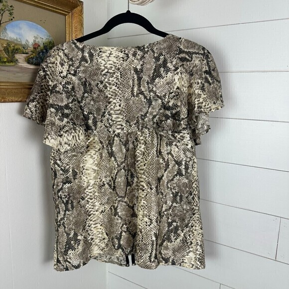 Anthropologie Eva Franco Willow Snake Printed Blouse NWT Size Medium - Picture 8 of 15
